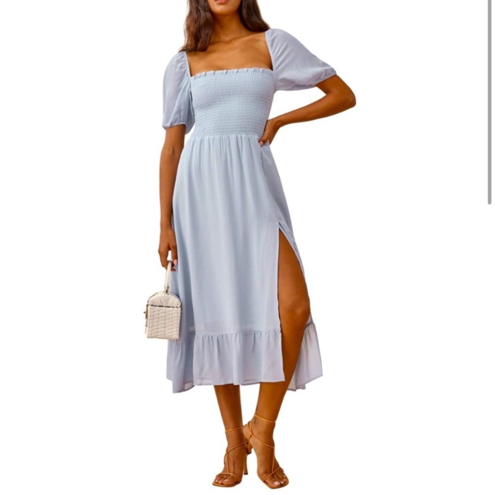 Reformation Meadow Blue Midi Dress NWT